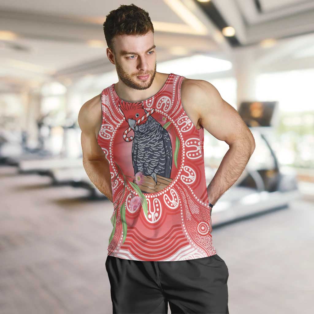 Australia Gang-gang Cockatoo Christmas Men Tank Top Eucalyptus Blossoms Aboriginal Merry Xmas - Aussie Hoodie