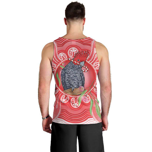 Australia Gang-gang Cockatoo Christmas Men Tank Top Eucalyptus Blossoms Aboriginal Merry Xmas - Aussie Hoodie