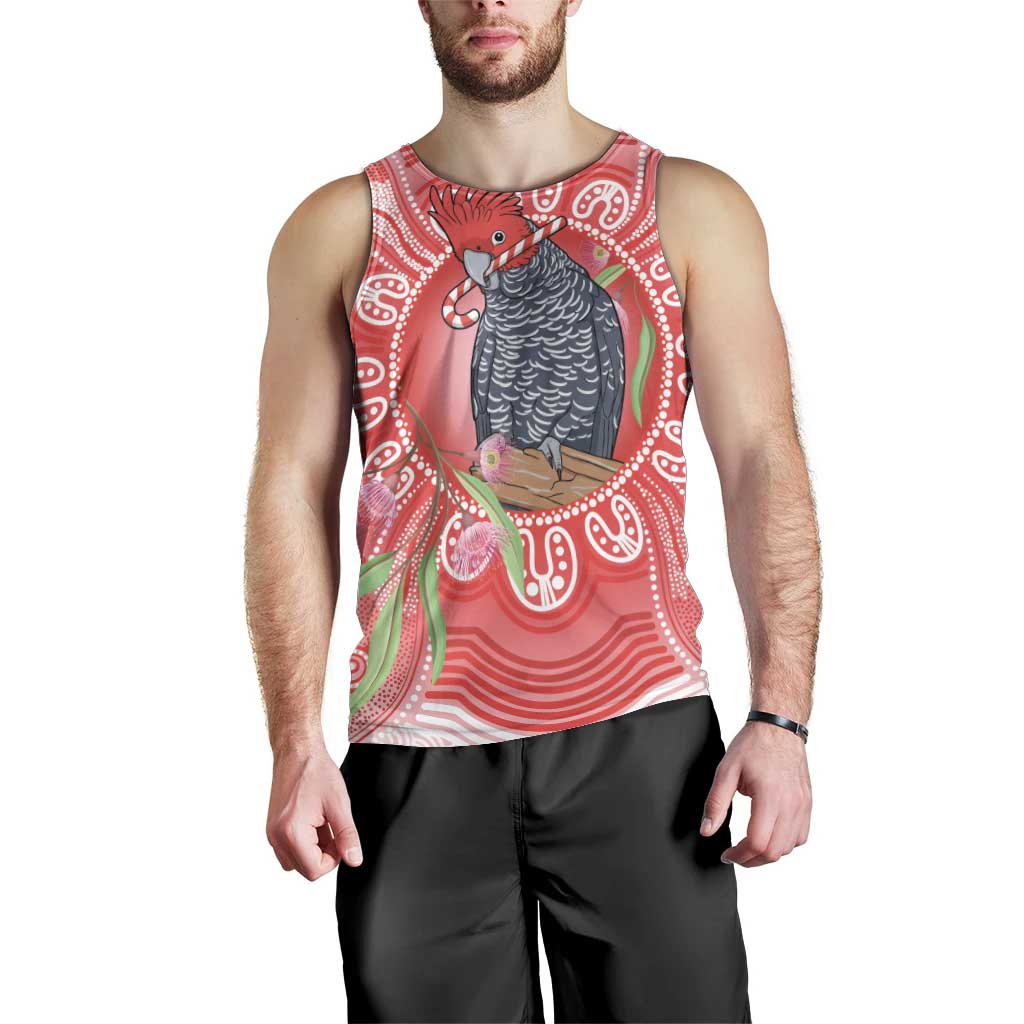 Australia Gang-gang Cockatoo Christmas Men Tank Top Eucalyptus Blossoms Aboriginal Merry Xmas - Aussie Hoodie