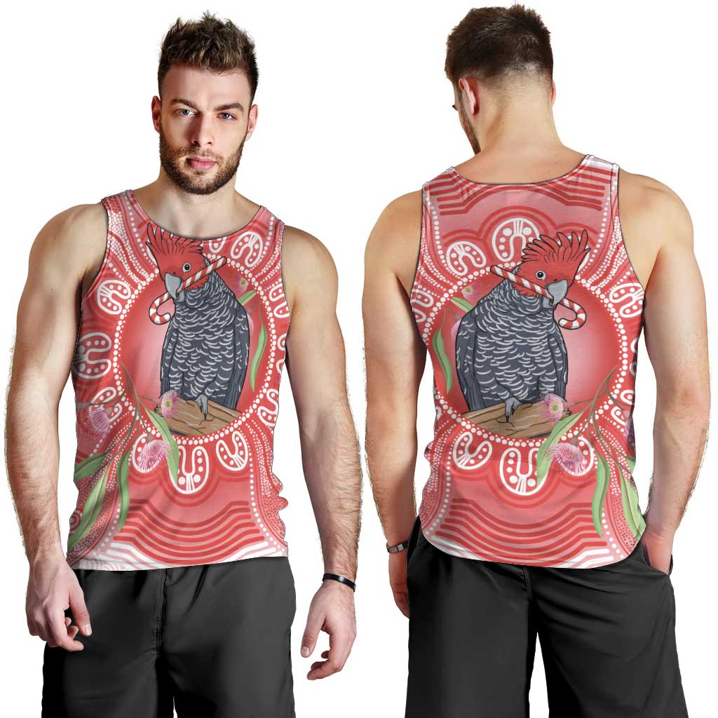 Australia Gang-gang Cockatoo Christmas Men Tank Top Eucalyptus Blossoms Aboriginal Merry Xmas - Aussie Hoodie
