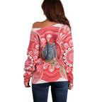 Australia Gang-gang Cockatoo Christmas Off Shoulder Sweater Eucalyptus Blossoms Aboriginal Merry Xmas - Aussie Hoodie