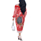 Australia Gang-gang Cockatoo Christmas Off The Shoulder Long Sleeve Dress Eucalyptus Blossoms Aboriginal Merry Xmas - Aussie Hoodie