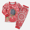 Australia Gang-gang Cockatoo Christmas Pajama Set Eucalyptus Blossoms Aboriginal Merry Xmas - Aussie Hoodie