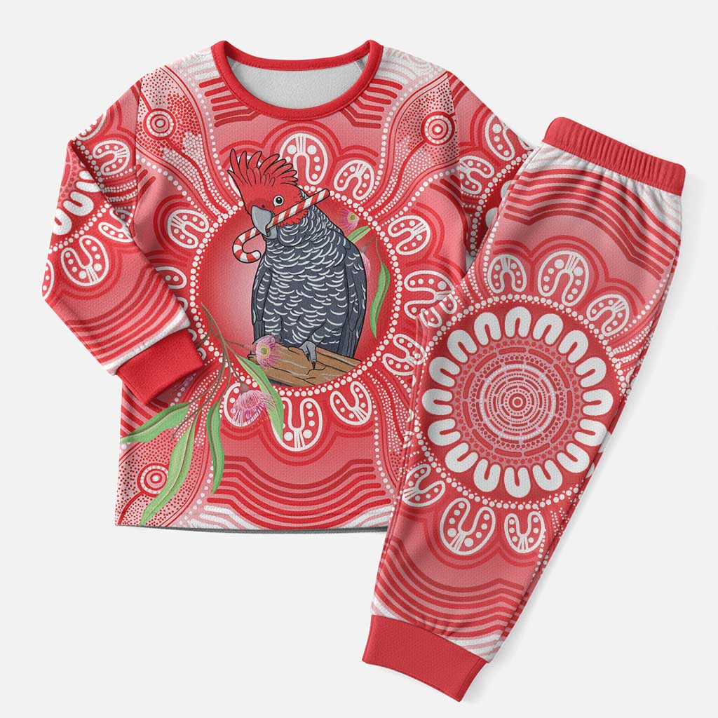Australia Gang-gang Cockatoo Christmas Pajama Set Eucalyptus Blossoms Aboriginal Merry Xmas - Aussie Hoodie