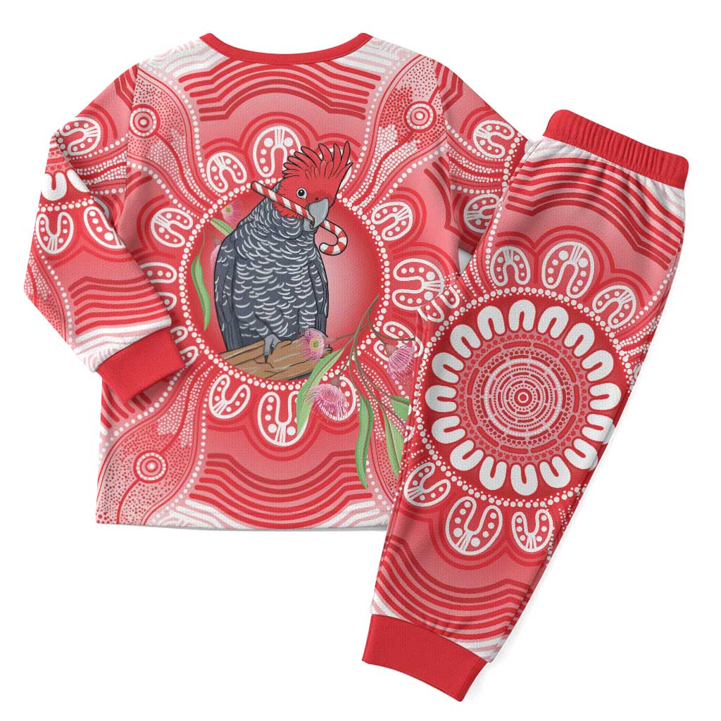 Australia Gang-gang Cockatoo Christmas Pajama Set Eucalyptus Blossoms Aboriginal Merry Xmas - Aussie Hoodie