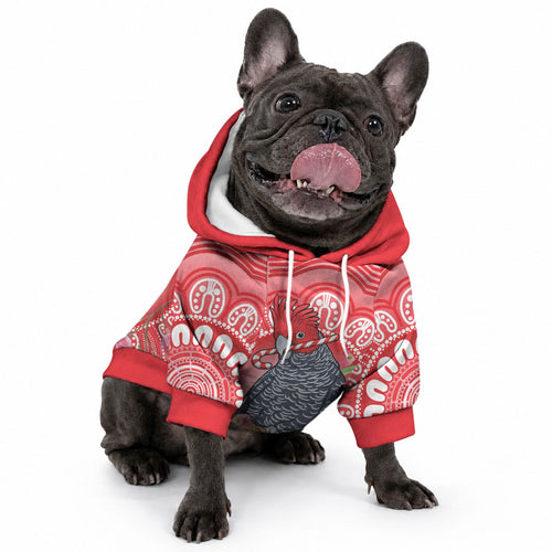 Australia Gang-gang Cockatoo Christmas Pet Hoodie Eucalyptus Blossoms Aboriginal Merry Xmas