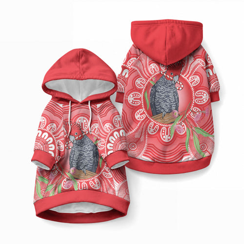 Australia Gang-gang Cockatoo Christmas Pet Hoodie Eucalyptus Blossoms Aboriginal Merry Xmas