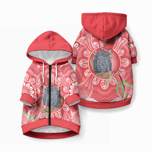 Australia Gang-gang Cockatoo Christmas Pet Hoodie Eucalyptus Blossoms Aboriginal Merry Xmas