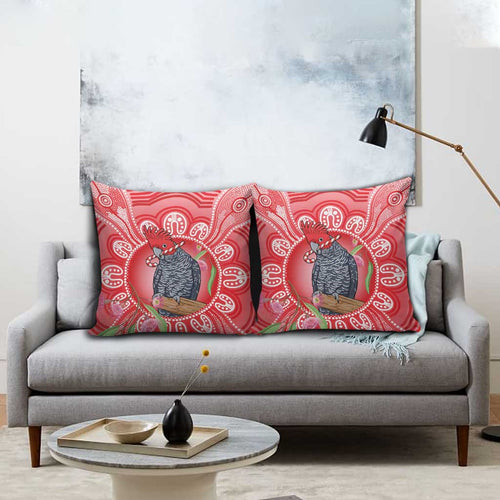 Australia Gang-gang Cockatoo Christmas Pillow Cover Eucalyptus Blossoms Aboriginal Merry Xmas - Aussie Hoodie