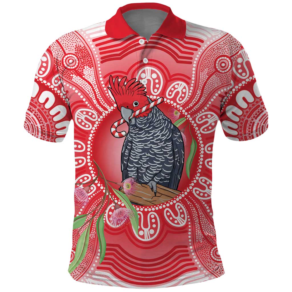 Australia Gang-gang Cockatoo Christmas Polo Shirt Eucalyptus Blossoms Aboriginal Merry Xmas - Aussie Hoodie
