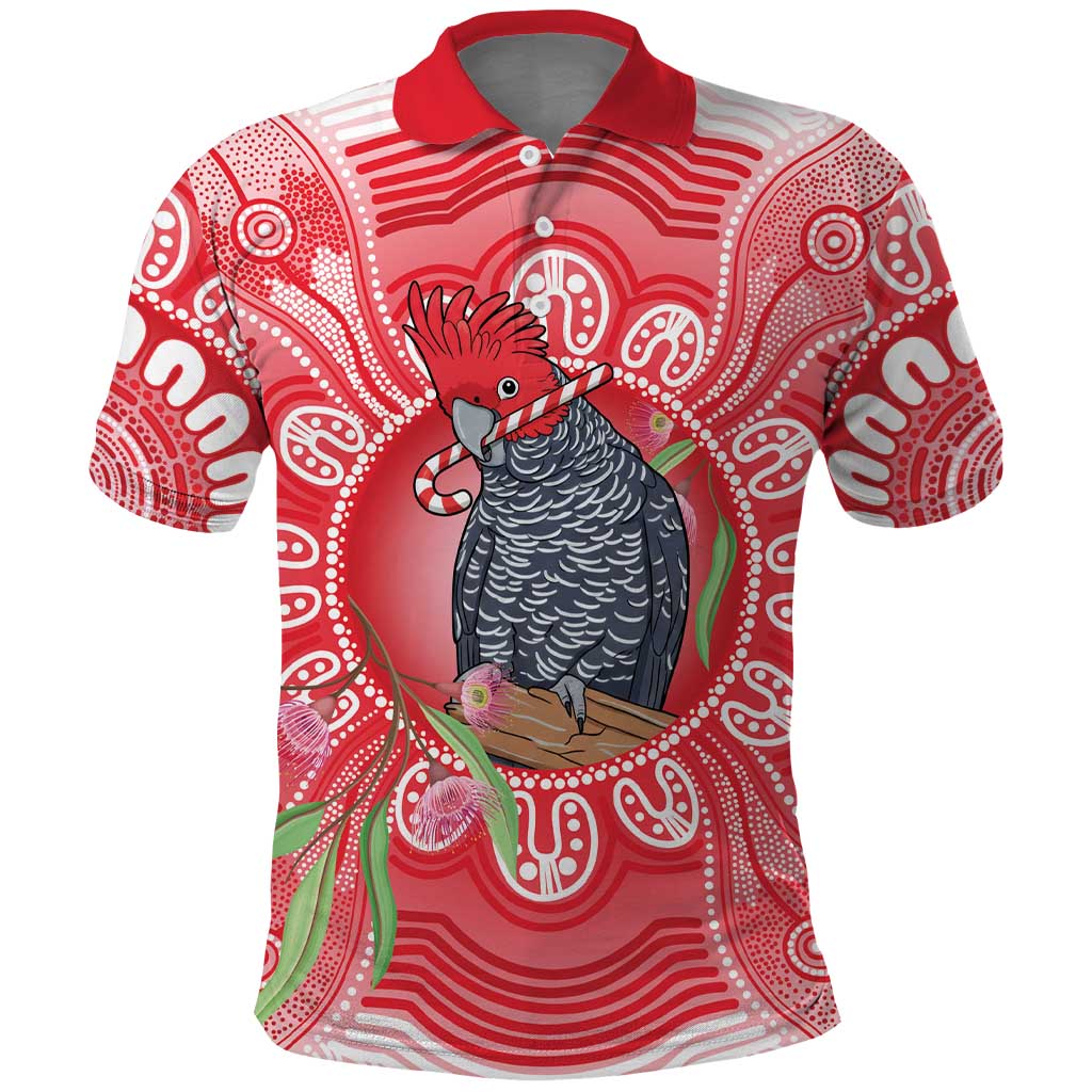 Australia Gang-gang Cockatoo Christmas Polo Shirt Eucalyptus Blossoms Aboriginal Merry Xmas - Aussie Hoodie