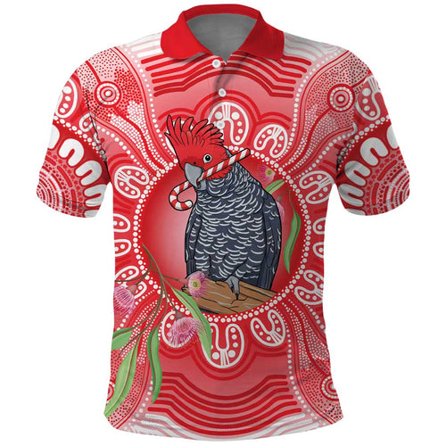 Australia Gang-gang Cockatoo Christmas Polo Shirt Eucalyptus Blossoms Aboriginal Merry Xmas - Aussie Hoodie