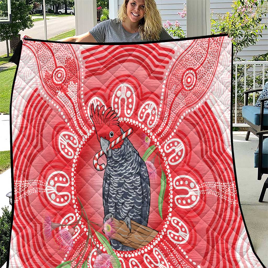 Australia Gang-gang Cockatoo Christmas Quilt Eucalyptus Blossoms Aboriginal Merry Xmas - Aussie Hoodie