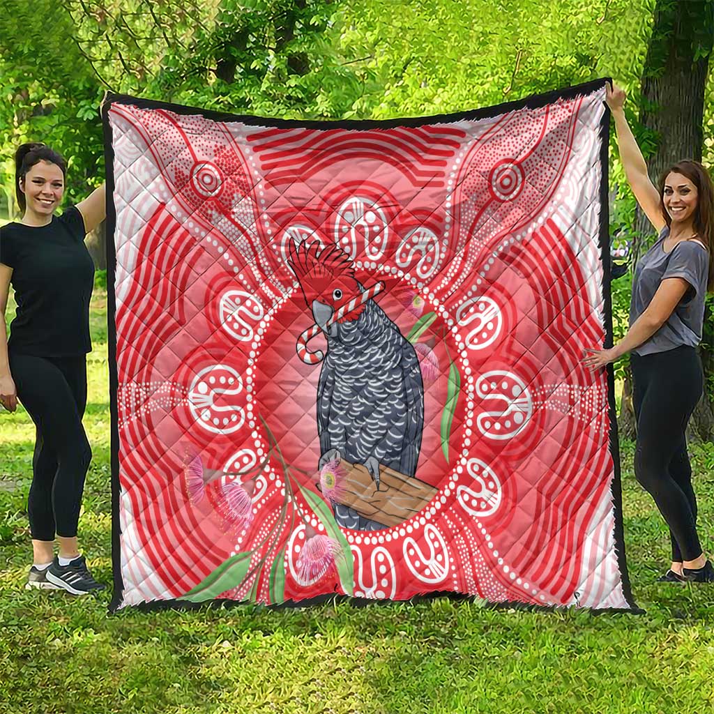 Australia Gang-gang Cockatoo Christmas Quilt Eucalyptus Blossoms Aboriginal Merry Xmas - Aussie Hoodie