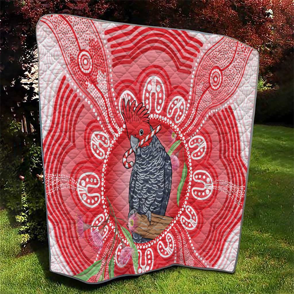 Australia Gang-gang Cockatoo Christmas Quilt Eucalyptus Blossoms Aboriginal Merry Xmas - Aussie Hoodie