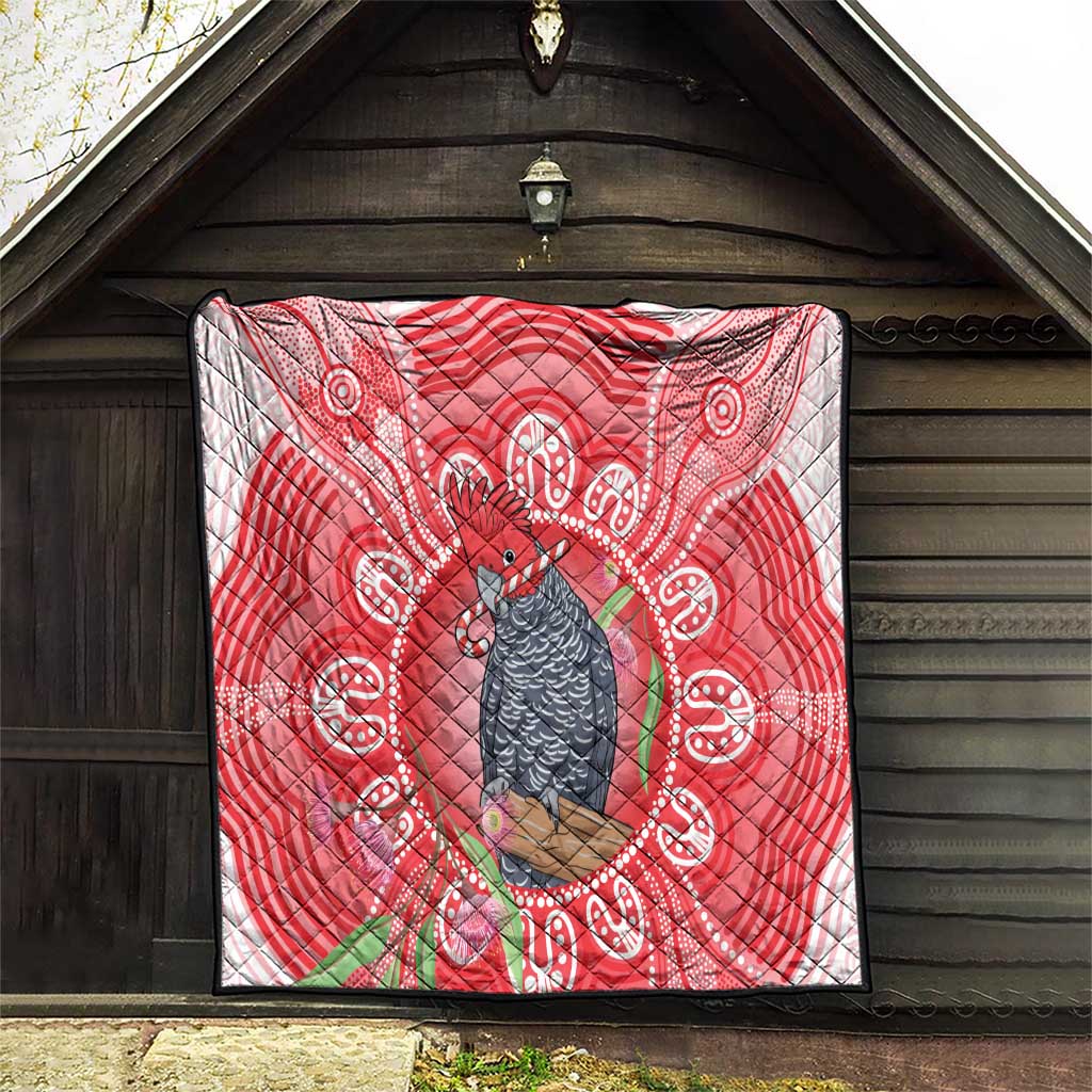 Australia Gang-gang Cockatoo Christmas Quilt Eucalyptus Blossoms Aboriginal Merry Xmas - Aussie Hoodie