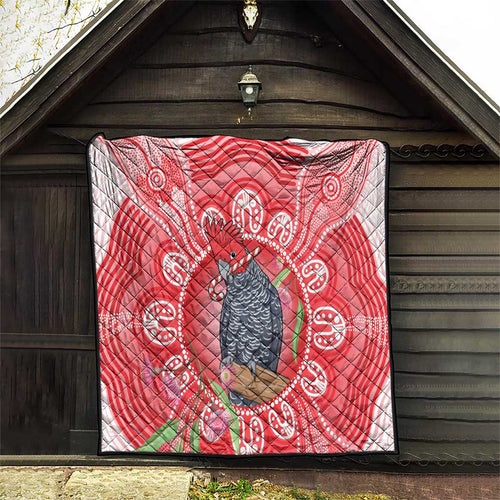 Australia Gang-gang Cockatoo Christmas Quilt Eucalyptus Blossoms Aboriginal Merry Xmas - Aussie Hoodie