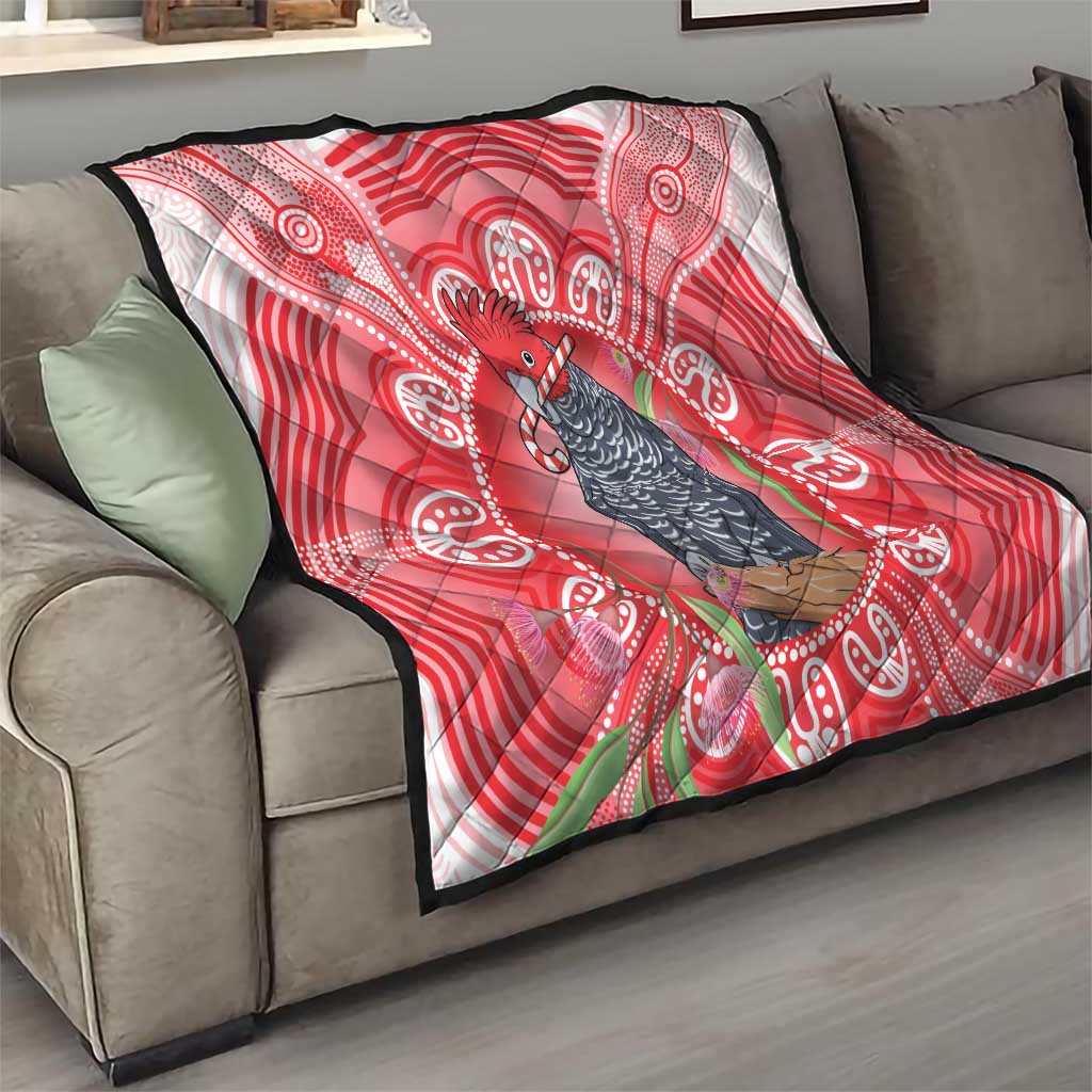 Australia Gang-gang Cockatoo Christmas Quilt Eucalyptus Blossoms Aboriginal Merry Xmas - Aussie Hoodie