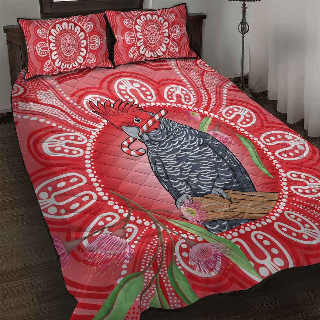 Australia Gang-gang Cockatoo Christmas Quilt Bed Set Eucalyptus Blossoms Aboriginal Merry Xmas - Aussie Hoodie