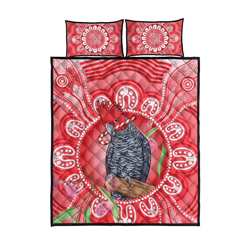 Australia Gang-gang Cockatoo Christmas Quilt Bed Set Eucalyptus Blossoms Aboriginal Merry Xmas - Aussie Hoodie