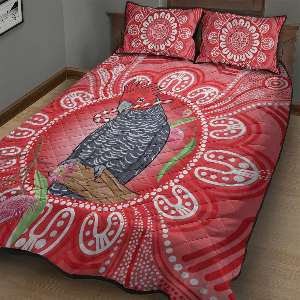 Australia Gang-gang Cockatoo Christmas Quilt Bed Set Eucalyptus Blossoms Aboriginal Merry Xmas - Aussie Hoodie