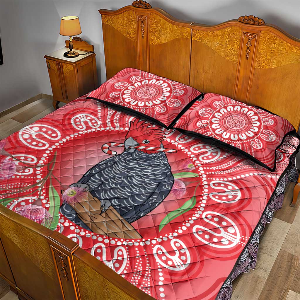 Australia Gang-gang Cockatoo Christmas Quilt Bed Set Eucalyptus Blossoms Aboriginal Merry Xmas - Aussie Hoodie