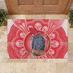 Australia Gang-gang Cockatoo Christmas Rubber Doormat Eucalyptus Blossoms Aboriginal Merry Xmas - Aussie Hoodie