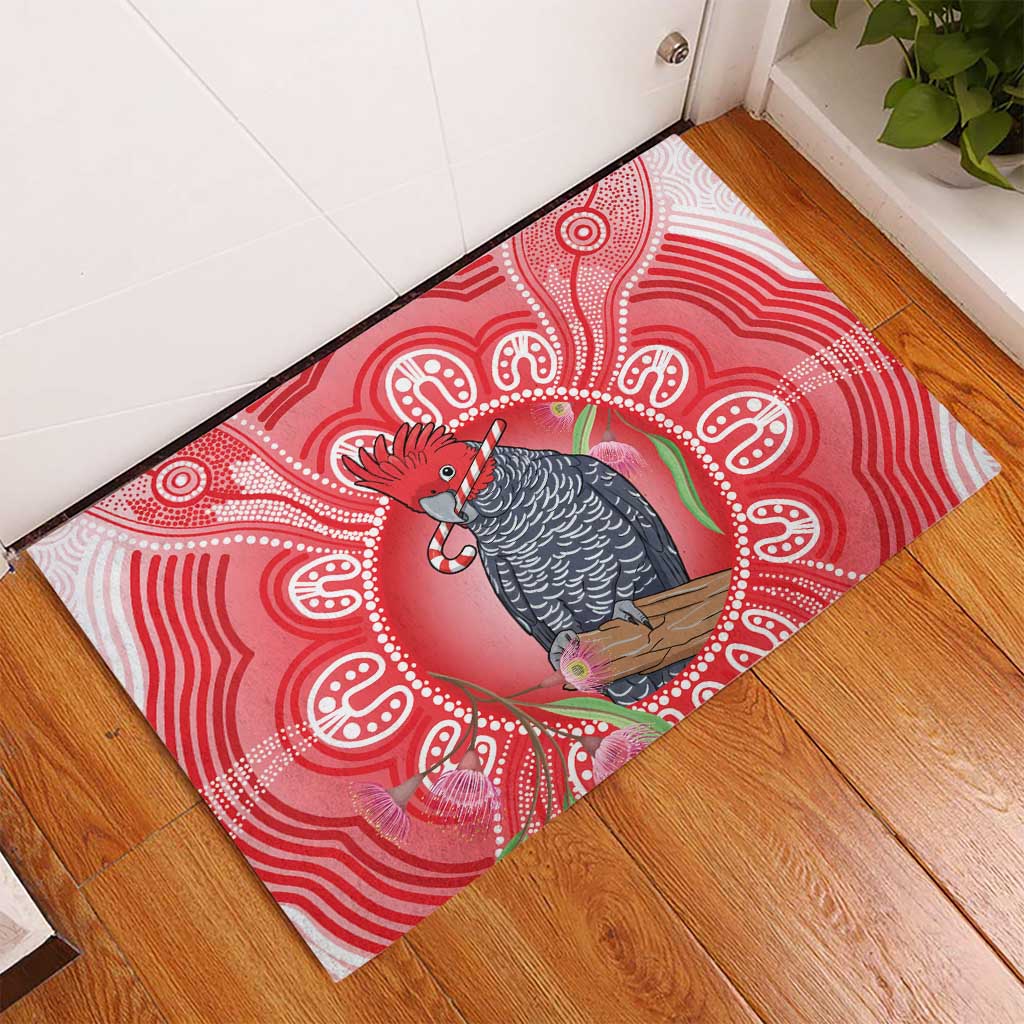 Australia Gang-gang Cockatoo Christmas Rubber Doormat Eucalyptus Blossoms Aboriginal Merry Xmas - Aussie Hoodie