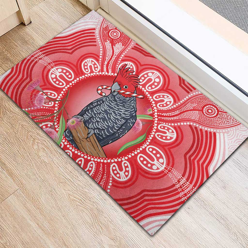 Australia Gang-gang Cockatoo Christmas Rubber Doormat Eucalyptus Blossoms Aboriginal Merry Xmas - Aussie Hoodie