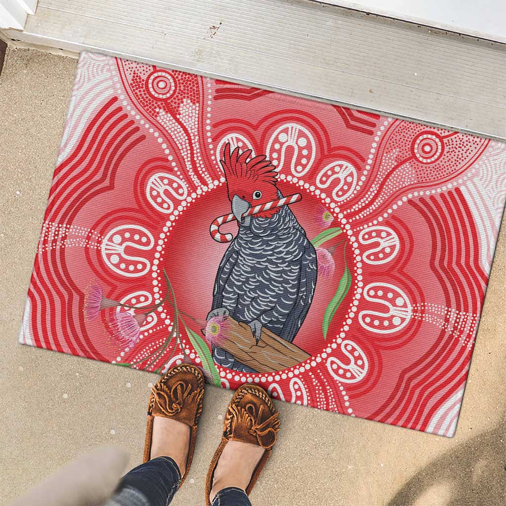 Australia Gang-gang Cockatoo Christmas Rubber Doormat Eucalyptus Blossoms Aboriginal Merry Xmas - Aussie Hoodie