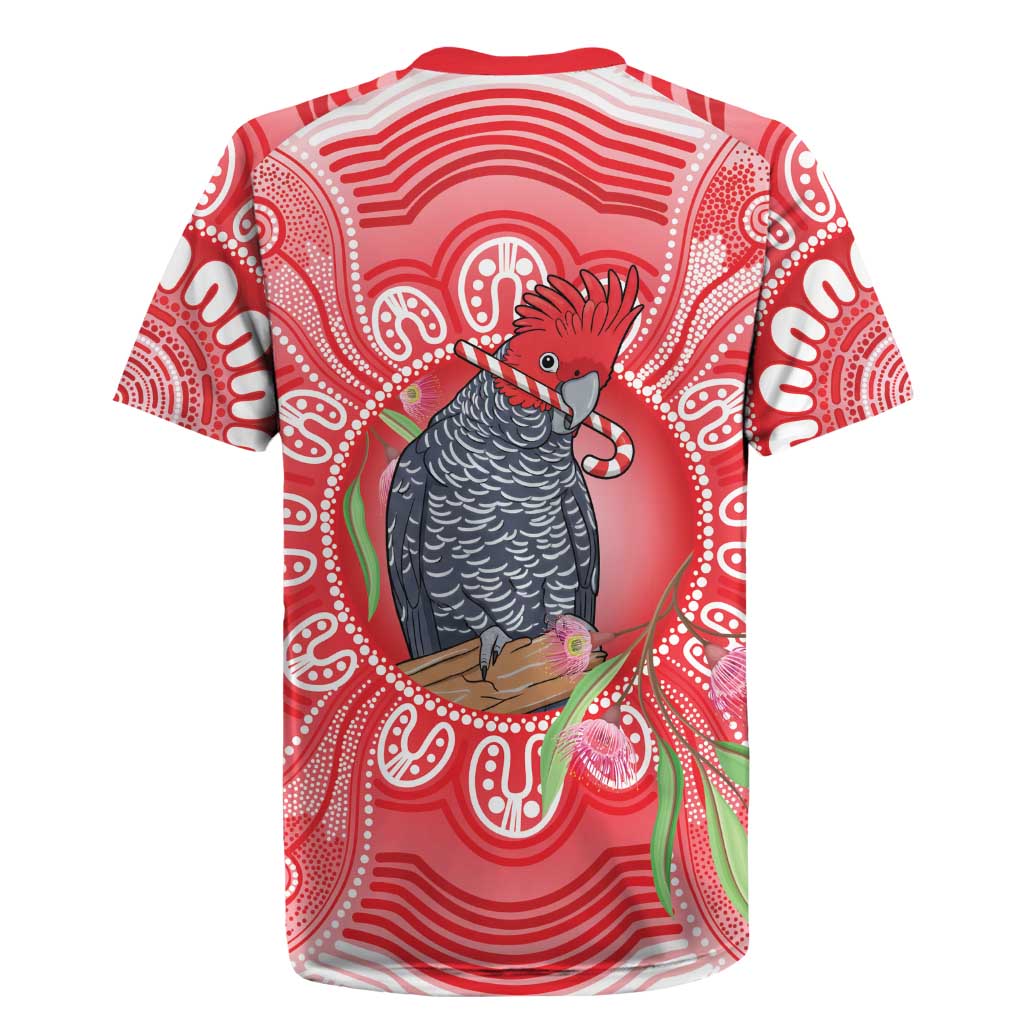 Australia Gang-gang Cockatoo Christmas Rugby Jersey Eucalyptus Blossoms Aboriginal Merry Xmas - Aussie Hoodie