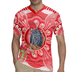 Australia Gang-gang Cockatoo Christmas Rugby Jersey Eucalyptus Blossoms Aboriginal Merry Xmas - Aussie Hoodie