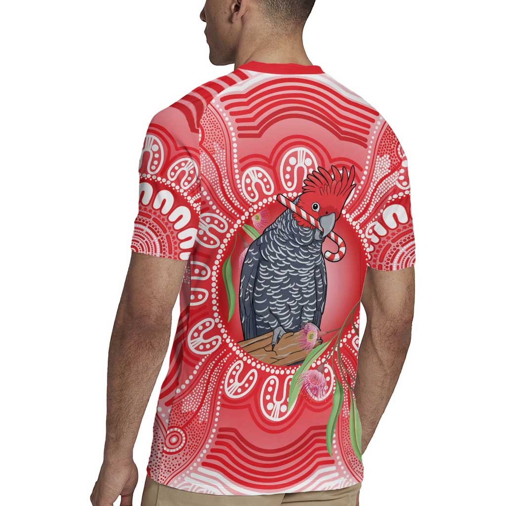 Australia Gang-gang Cockatoo Christmas Rugby Jersey Eucalyptus Blossoms Aboriginal Merry Xmas - Aussie Hoodie