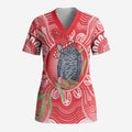 Australia Gang-gang Cockatoo Christmas Scrub Top Eucalyptus Blossoms Aboriginal Merry Xmas - Aussie Hoodie