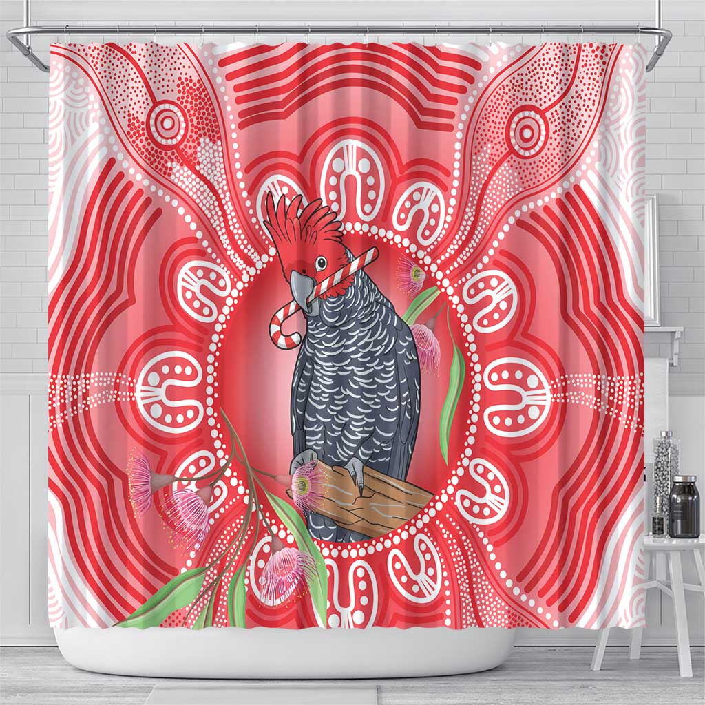 Australia Gang-gang Cockatoo Christmas Shower Curtain Eucalyptus Blossoms Aboriginal Merry Xmas - Aussie Hoodie
