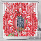 Australia Gang-gang Cockatoo Christmas Shower Curtain Eucalyptus Blossoms Aboriginal Merry Xmas - Aussie Hoodie