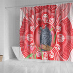 Australia Gang-gang Cockatoo Christmas Shower Curtain Eucalyptus Blossoms Aboriginal Merry Xmas - Aussie Hoodie