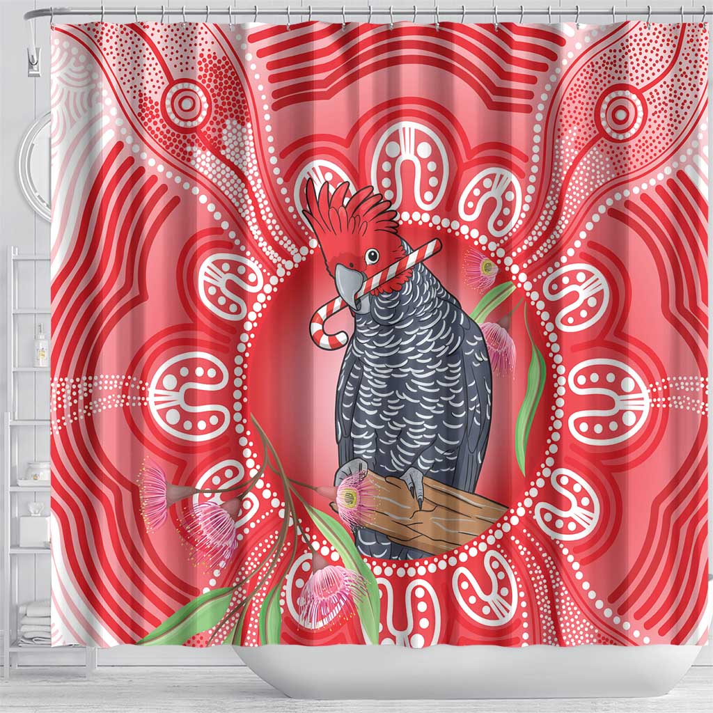 Australia Gang-gang Cockatoo Christmas Shower Curtain Eucalyptus Blossoms Aboriginal Merry Xmas - Aussie Hoodie