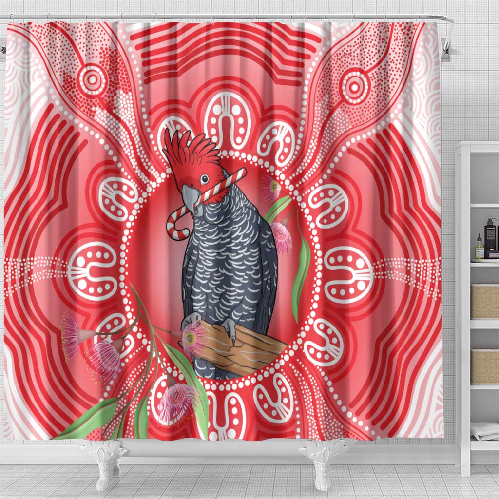 Australia Gang-gang Cockatoo Christmas Shower Curtain Eucalyptus Blossoms Aboriginal Merry Xmas - Aussie Hoodie