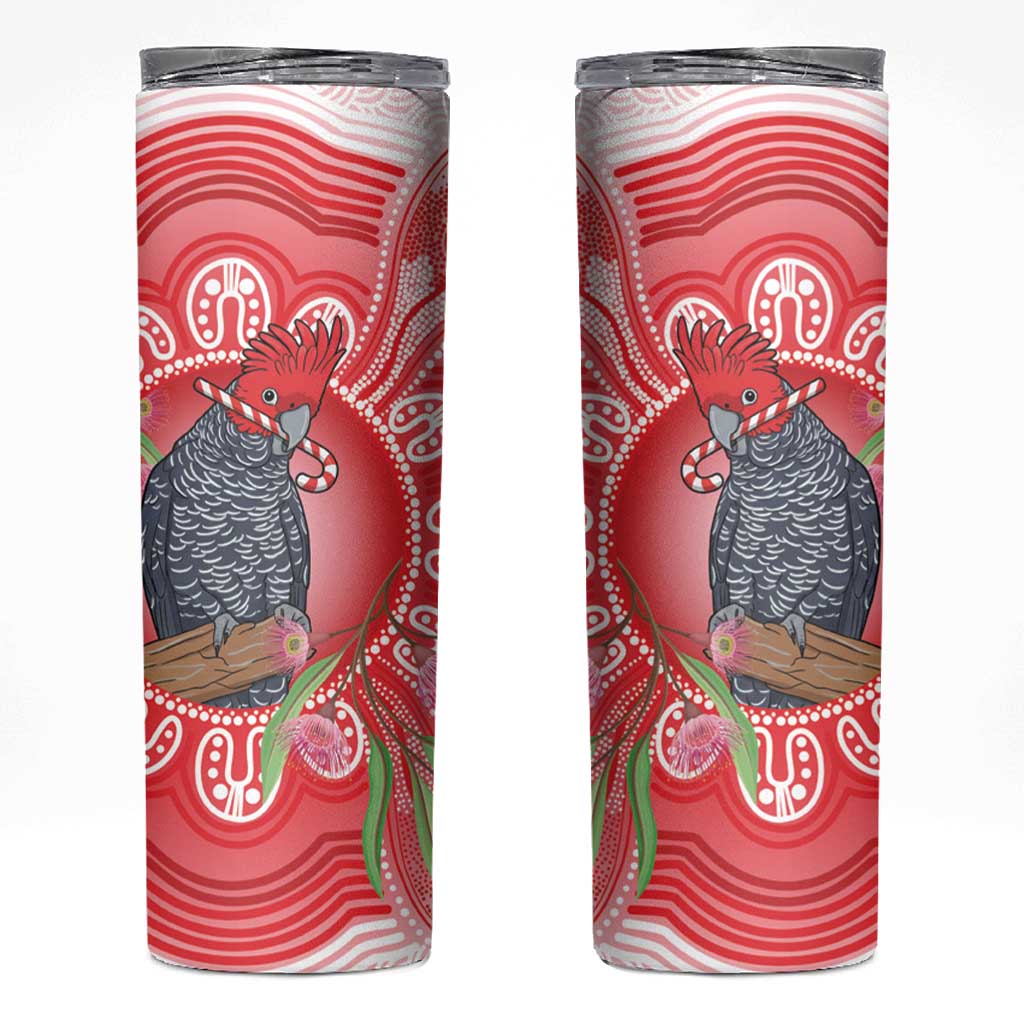 Australia Gang-gang Cockatoo Christmas Skinny Tumbler Eucalyptus Blossoms Aboriginal Merry Xmas - Aussie Hoodie