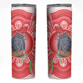 Australia Gang-gang Cockatoo Christmas Skinny Tumbler Eucalyptus Blossoms Aboriginal Merry Xmas - Aussie Hoodie