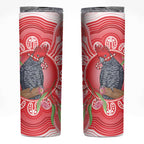 Australia Gang-gang Cockatoo Christmas Skinny Tumbler Eucalyptus Blossoms Aboriginal Merry Xmas - Aussie Hoodie