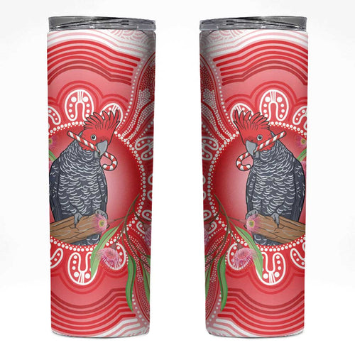 Australia Gang-gang Cockatoo Christmas Skinny Tumbler Eucalyptus Blossoms Aboriginal Merry Xmas - Aussie Hoodie