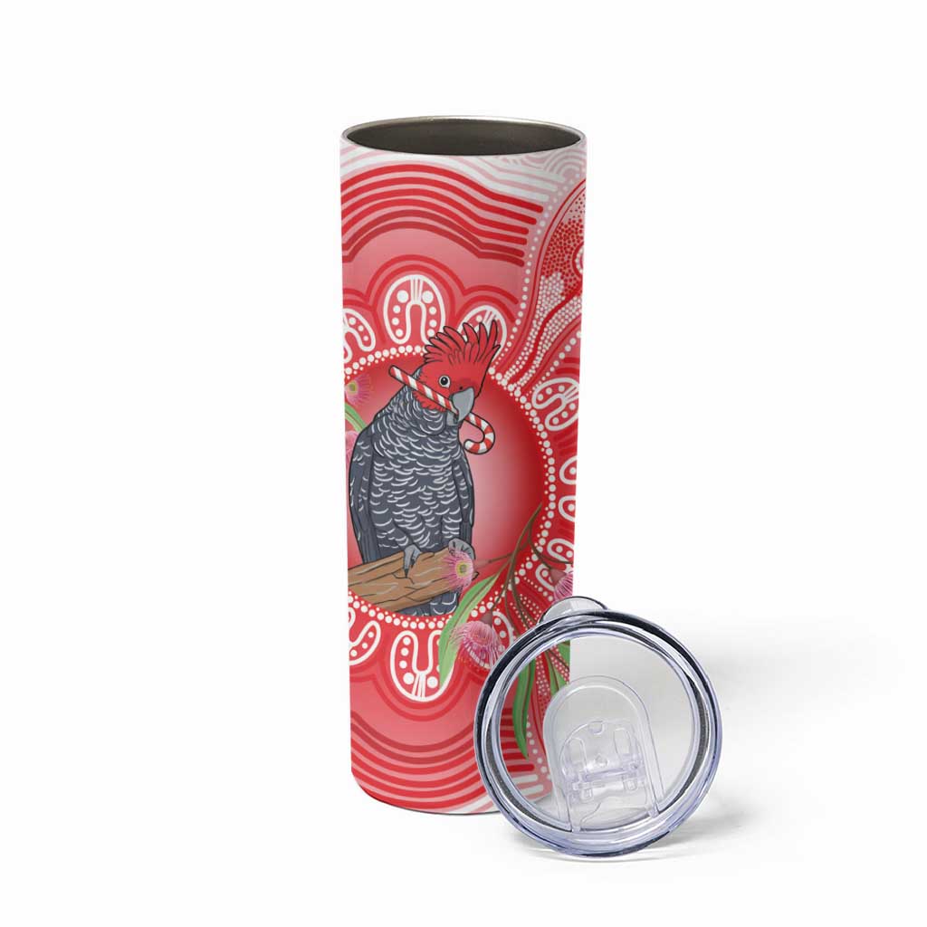 Australia Gang-gang Cockatoo Christmas Skinny Tumbler Eucalyptus Blossoms Aboriginal Merry Xmas - Aussie Hoodie