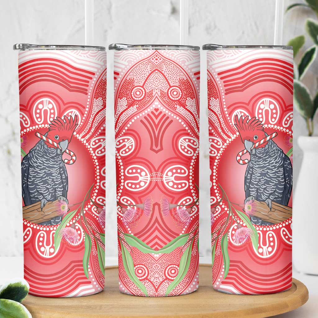 Australia Gang-gang Cockatoo Christmas Skinny Tumbler Eucalyptus Blossoms Aboriginal Merry Xmas - Aussie Hoodie