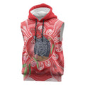 Australia Gang-gang Cockatoo Christmas Sleeveless Hoodie Eucalyptus Blossoms Aboriginal Merry Xmas - Aussie Hoodie