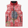 Australia Gang-gang Cockatoo Christmas Sleeveless Puffer Jacket Eucalyptus Blossoms Aboriginal Merry Xmas - Aussie Hoodie