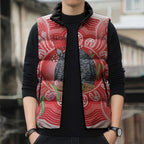 Australia Gang-gang Cockatoo Christmas Sleeveless Puffer Jacket Eucalyptus Blossoms Aboriginal Merry Xmas - Aussie Hoodie