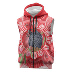 Australia Gang-gang Cockatoo Christmas Sleeveless Zip Hoodie Eucalyptus Blossoms Aboriginal Merry Xmas LT14