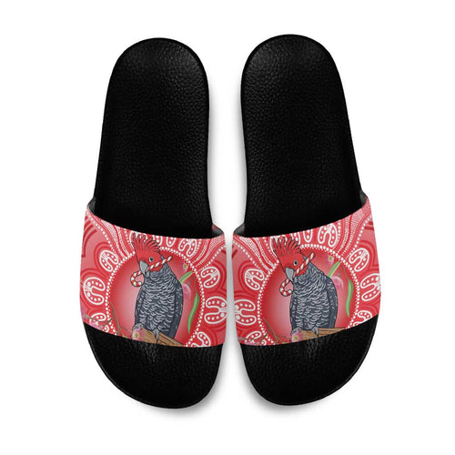 Australia Gang-gang Cockatoo Christmas Slide Sandals Eucalyptus Blossoms Aboriginal Merry Xmas - Aussie Hoodie